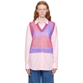 우영미 WOOYOUNGMI Pink Gradient Stripe Vest 231704F100006