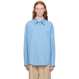 우영미 WOOYOUNGMI Blue Striped Shirt 231704F109001