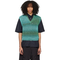 우영미 WOOYOUNGMI Green & Blue Gradient Stripe Vest 231704M206009
