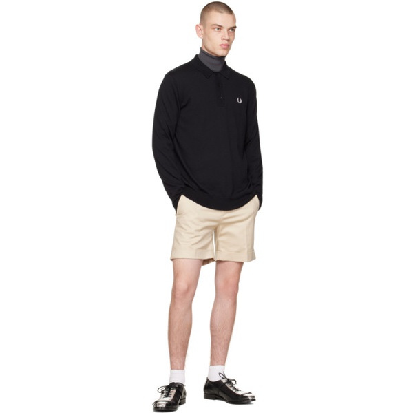  Fred Perry Black Long Sleeve Polo 231719M192000
