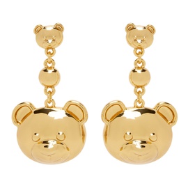 모스키노 Moschino Gold Teddy Bear Drop Earrings 231720F022003