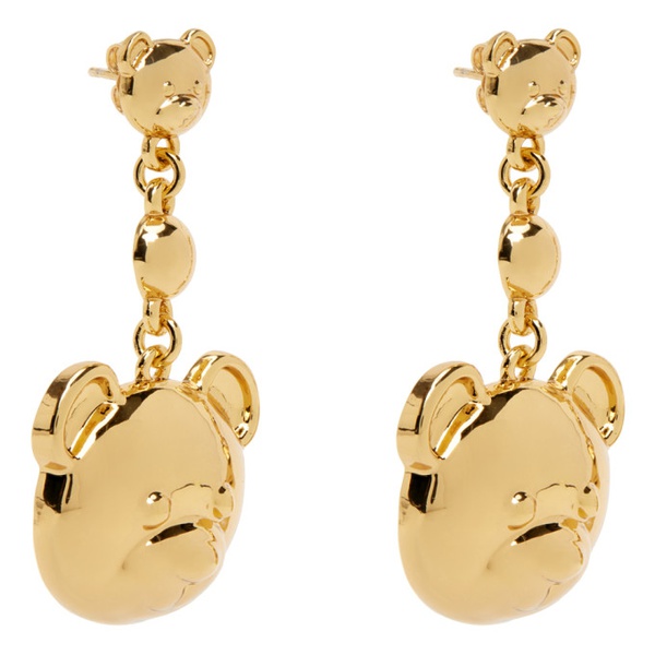  모스키노 Moschino Gold Teddy Bear Drop Earrings 231720F022003