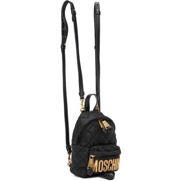  모스키노 Moschino Black Mini Quilted Backpack 231720F042002