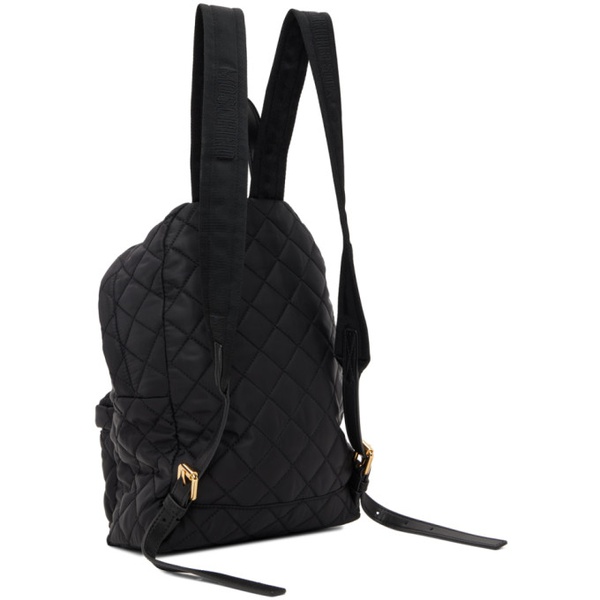  모스키노 Moschino Black Quilted Backpack 231720F042003