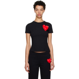 모스키노 Moschino Black Inflatable Heart T-Shirt 231720F110045
