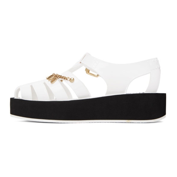  모스키노 Moschino White Jelly Sandals 231720F124053