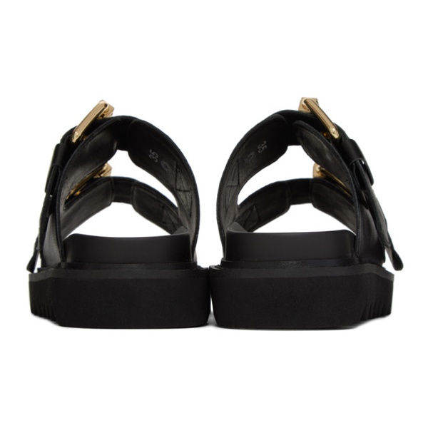  모스키노 Moschino Black Logo Sandals 231720F124067