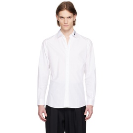 모스키노 Moschino White Embroidered Shirt 231720M192016