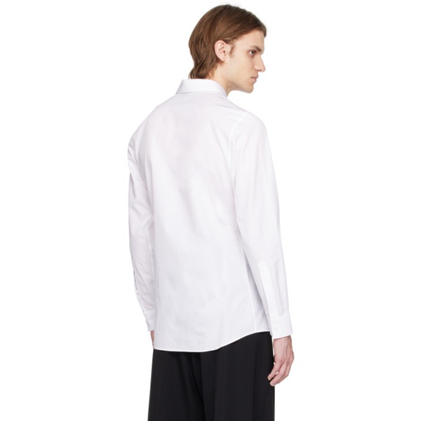  모스키노 Moschino White Embroidered Shirt 231720M192016