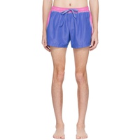 모스키노 Moschino Blue Printed Swim Shorts 231720M208001