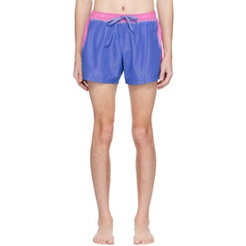 모스키노 Moschino Blue Printed Swim Shorts 231720M208001