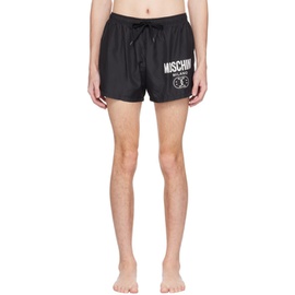 모스키노 Moschino Black Printed Swim Shorts 231720M208002