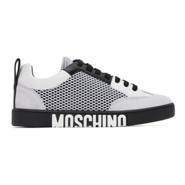 모스키노 Moschino White & Black Side Logo Sneakers 231720M237015