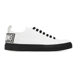 모스키노 Moschino White Embossed Sneakers 231720M237021