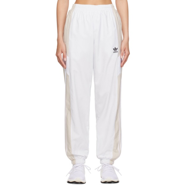 아디다스 아디다스 오리지널 Adidas Originals White & Beige Rekive Track Pants 231751F086022