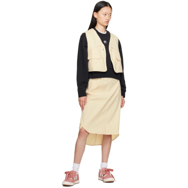 아디다스 아디다스 오리지널 Adidas Originals Beige Belted Midi Skirt 231751F092000