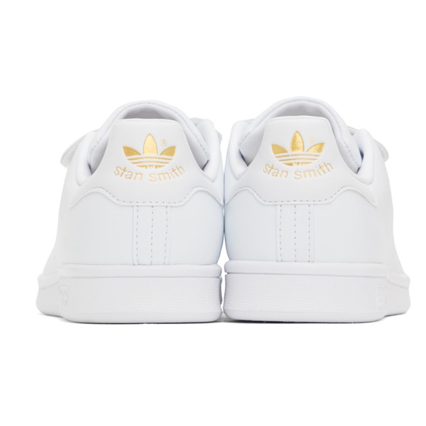 아디다스 아디다스 오리지널 Adidas Originals White & Gold Stan Smith Sneakers 231751F128018