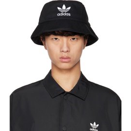 아디다스 오리지널 Adidas Originals Black Trefoil Bucket Hat 231751M140001
