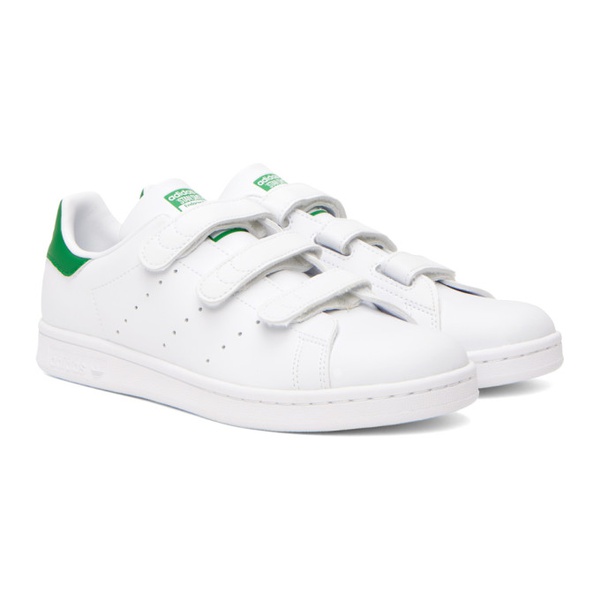 아디다스 아디다스 오리지널 Adidas Originals White & Green Stan Smith Sneakers 231751M237050
