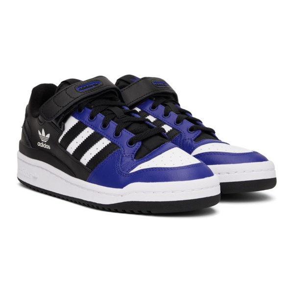 아디다스 아디다스 오리지널 Adidas Originals Black & Blue Forum Low Sneakers 231751M237091