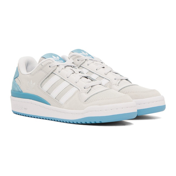 아디다스 아디다스 오리지널 Adidas Originals 오프화이트 Off-White & Blue Forum Low Sneakers 231751M237152