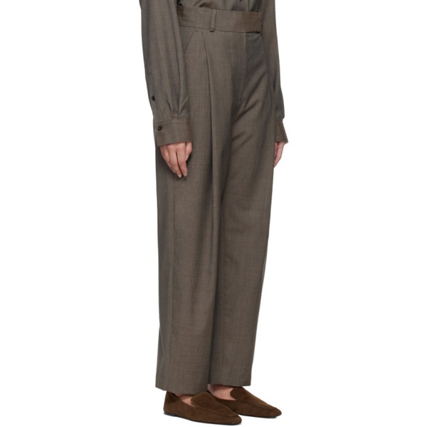  TOTEME Brown Deep Pleat Trousers 231771F087001