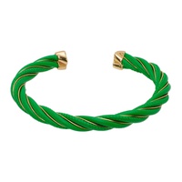 보테가 베네타 Bottega Veneta Green & Gold Twist Cuff Bracelet 231798F020004