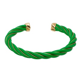 보테가 베네타 Bottega Veneta Green & Gold Twist Cuff Bracelet 231798F020004
