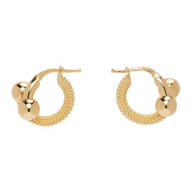 보테가 베네타 Bottega Veneta Gold Intreccio Hoop Earrings 231798F022006