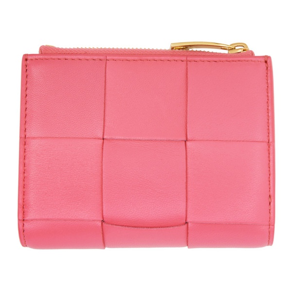 보테가베네타 보테가 베네타 Bottega Veneta Pink Small Zip Wallet 231798F040017