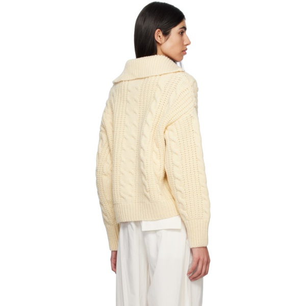 보테가베네타 보테가 베네타 Bottega Veneta 오프화이트 Off-White Half-Zip Sweater 231798F097001