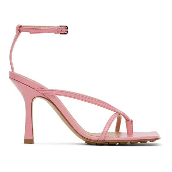 보테가베네타 보테가 베네타 Bottega Veneta Pink Stretch Heeled Sandals 231798F125007