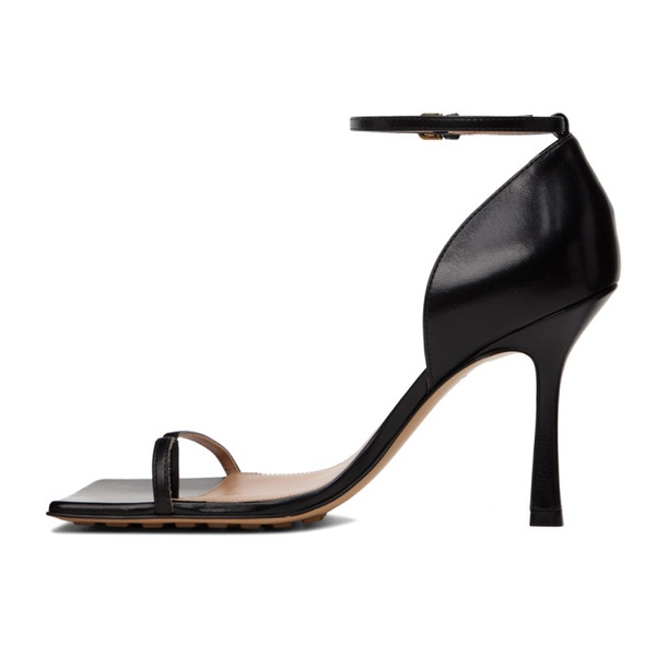 보테가베네타 보테가 베네타 Bottega Veneta Black Stretch Strap Heeled Sandals 231798F125017