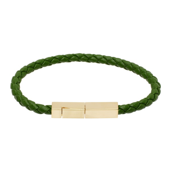 보테가베네타 보테가 베네타 Bottega Veneta Green Braid Bracelet 231798M142005