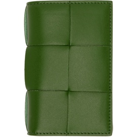 보테가 베네타 Bottega Veneta Green Flap Card Holder 231798M163009