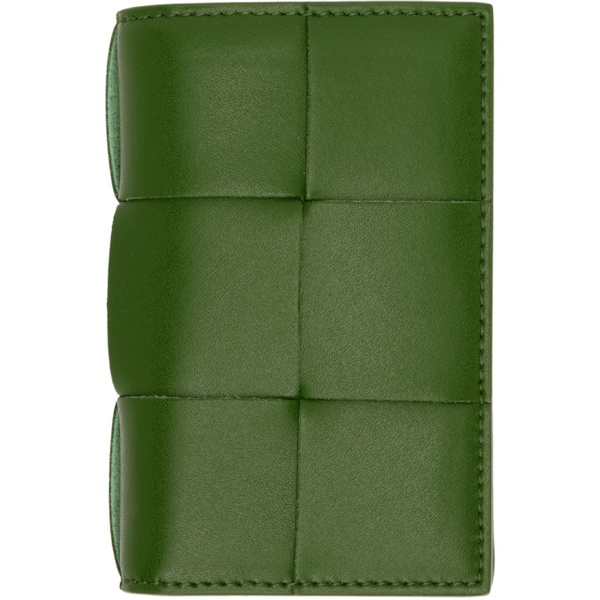 보테가베네타 보테가 베네타 Bottega Veneta Green Flap Card Holder 231798M163009