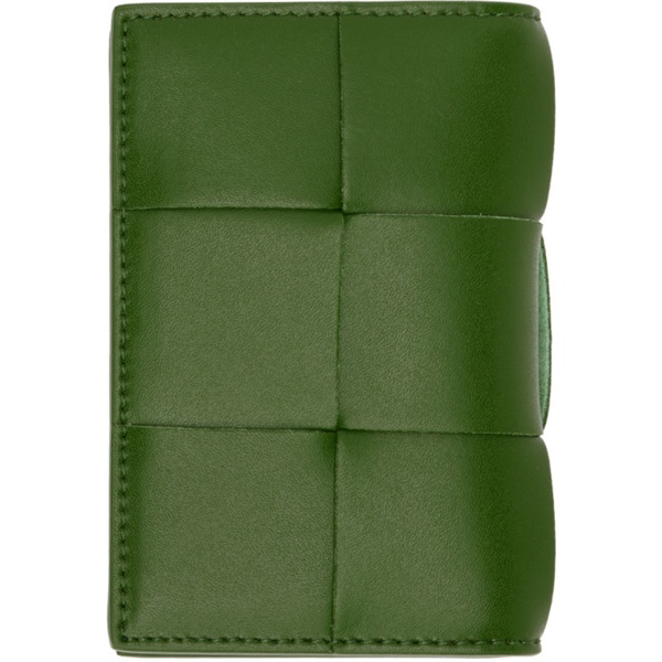 보테가베네타 보테가 베네타 Bottega Veneta Green Flap Card Holder 231798M163009