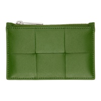 보테가 베네타 Bottega Veneta Green Zipped Card Holder 231798M163025