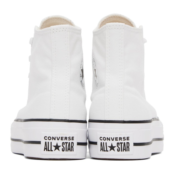  컨버스 Converse White Chuck Taylor All Star Lift Platform Sneakers 231799F127083