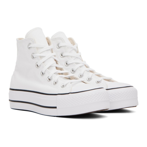  컨버스 Converse White Chuck Taylor All Star Lift Platform Sneakers 231799F127083