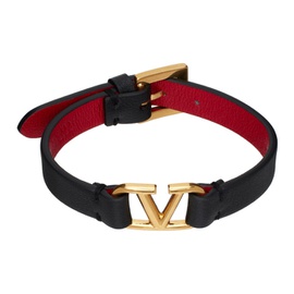 발렌티노 Valentino Garavani Black VLogo Bracelet 231807F020004