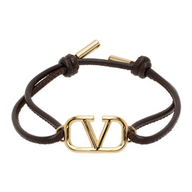 발렌티노 Valentino Garavani Brown VLogo Signature Bracelet 231807F020012