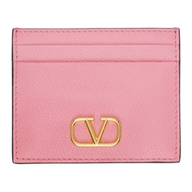 발렌티노 Valentino Garavani Pink VLogo Card Holder 231807F037002