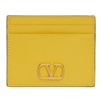 발렌티노 Valentino Garavani Yellow VLogo Card Holder 231807F037003