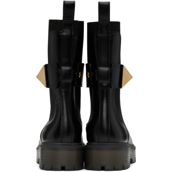  발렌티노 Valentino Garavani Black One Stud Beatle Ankle Boots 231807F113002