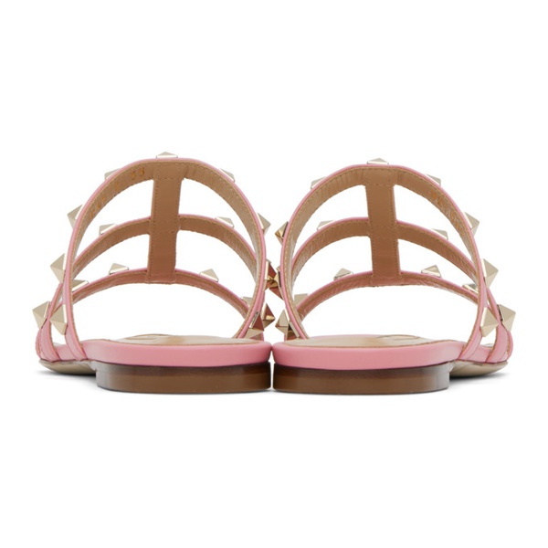  발렌티노 Valentino Garavani Pink Rockstud Flat Sandals 231807F124049