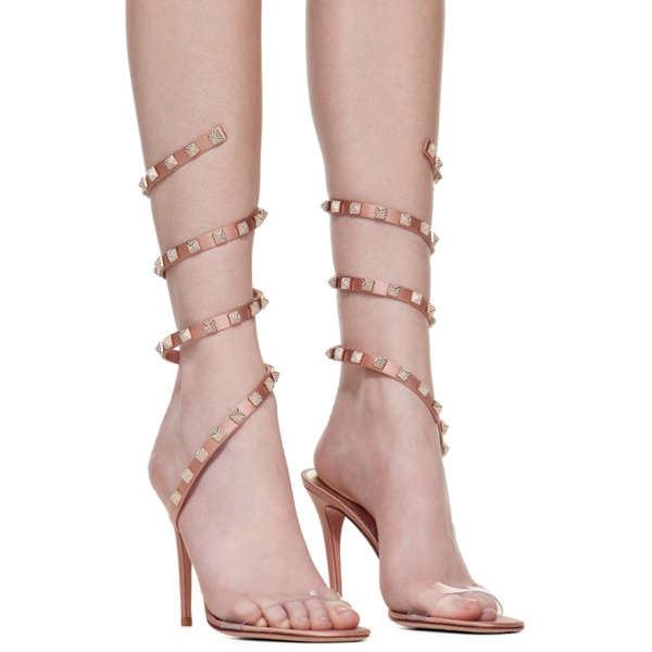  발렌티노 Valentino Garavani Pink Rockstud Heeled Sandals 231807F125152