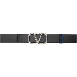 발렌티노 Valentino Garavani Black & Navy VLogo Reversible Belt 231807M131028