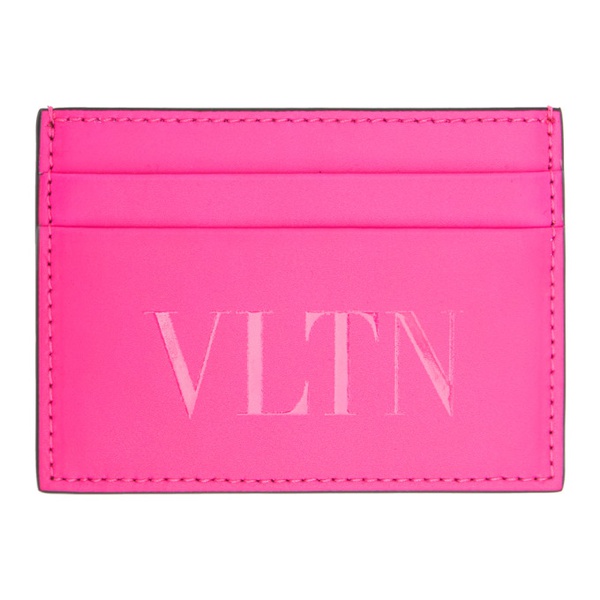  발렌티노 Valentino Garavani Pink Small VLTN Card Holder 231807M163000