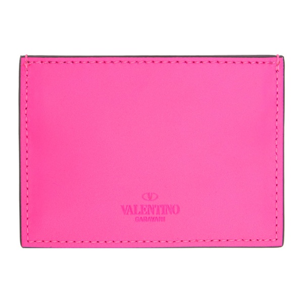  발렌티노 Valentino Garavani Pink Small VLTN Card Holder 231807M163000